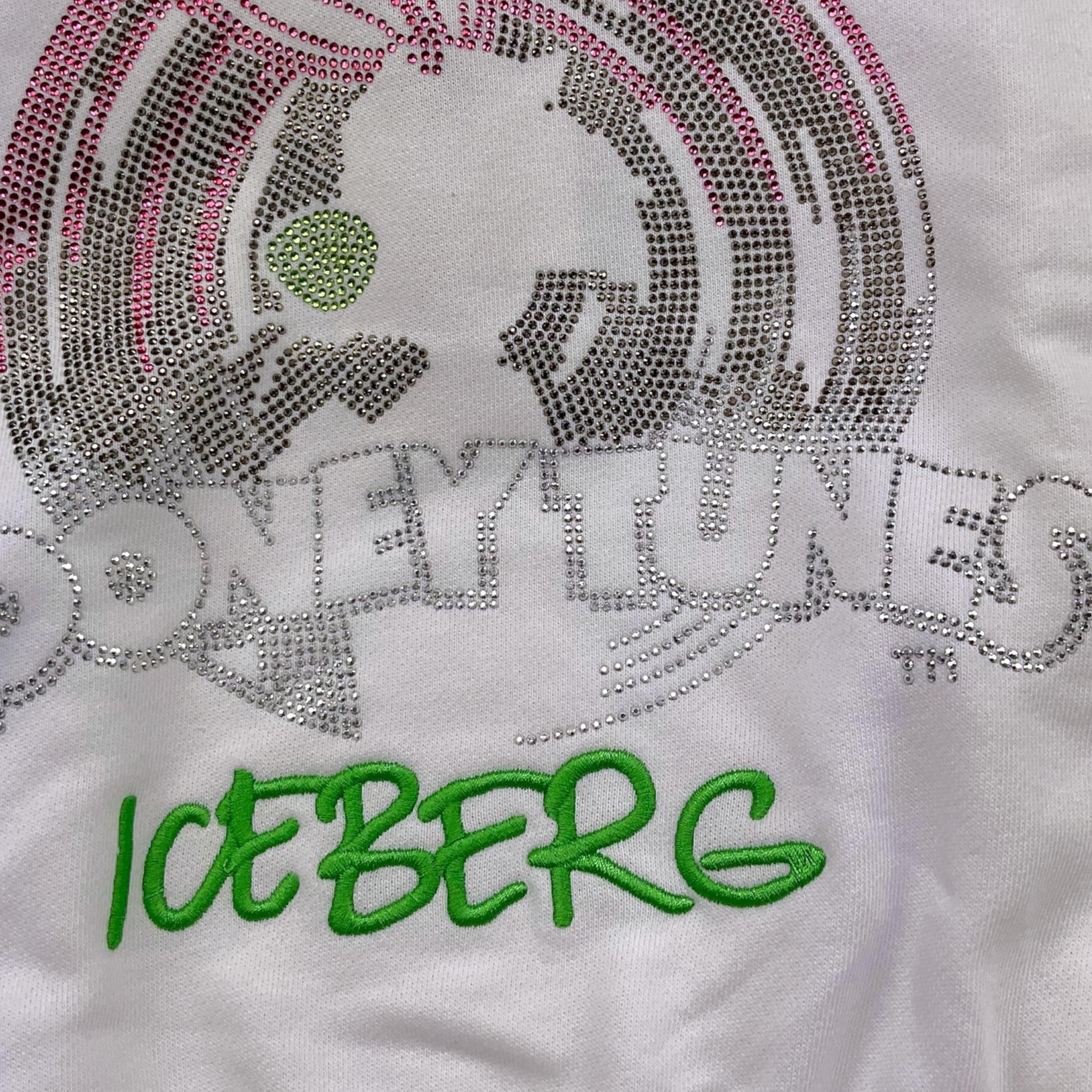 Iceberg Felpa Tinta Unita con Cappuccio E Brillantini per Bambina MFICE4150J BIANCO ICEBERG 