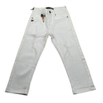 Daniele Alessandrini Jeans tinta unita con Strappi Bianco per Bambino 1235P0623J BIANCO DANIELE ALESSANDRINI 