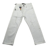Daniele Alessandrini Jeans tinta unita con Strappi Bianco per Bambino 1235P0623J BIANCO DANIELE ALESSANDRINI 