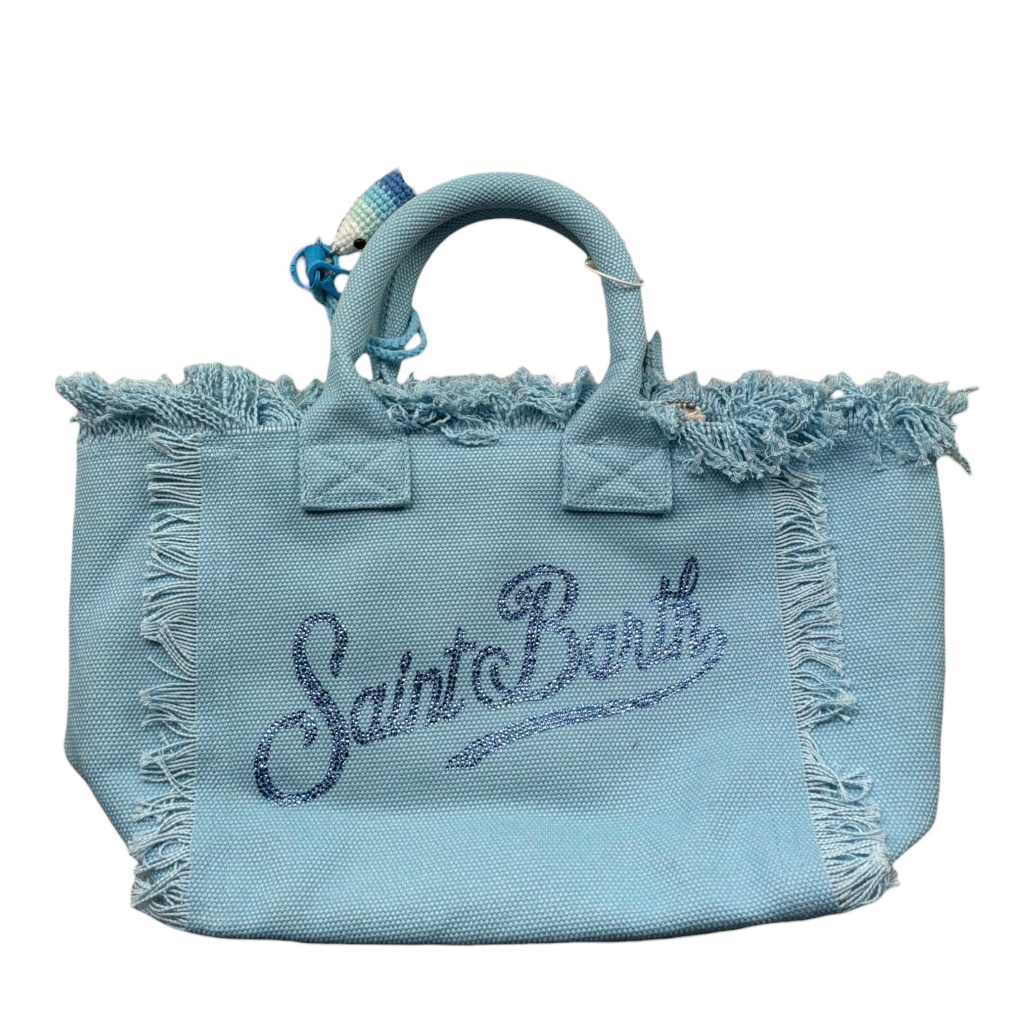 Saint Barth Borsa Tinta Unita con Brillantini per Bambina 00404L AZZURRO SAINT BARTH 