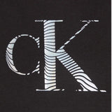 Calvin Klein T-Shirt Girocollo Tinta Unita con Stampa Nero per Bambina