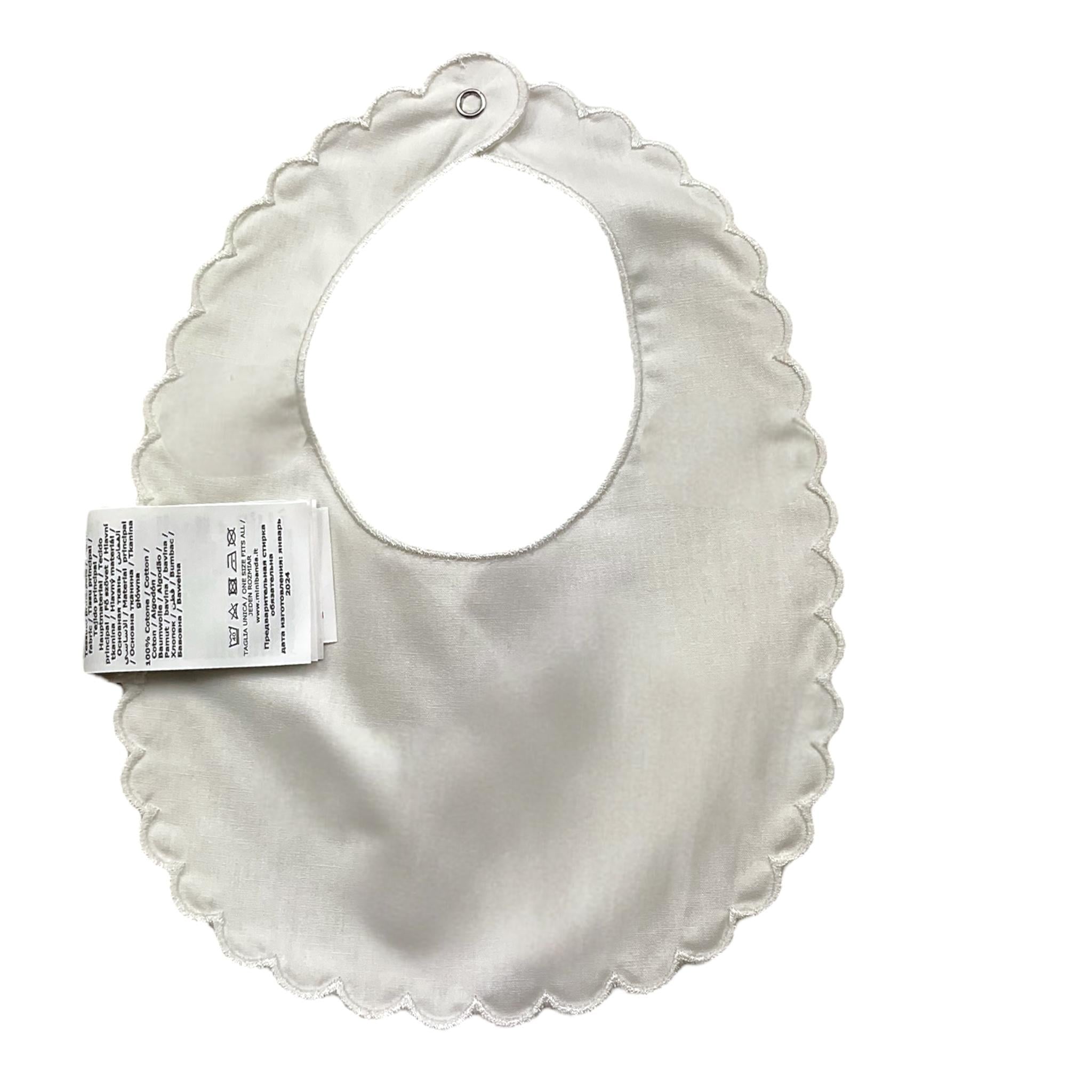 MINI BANDA bavetta tinta unita con stampa Bianco per Neonato 3A305 BIANCO MINI BANDA 