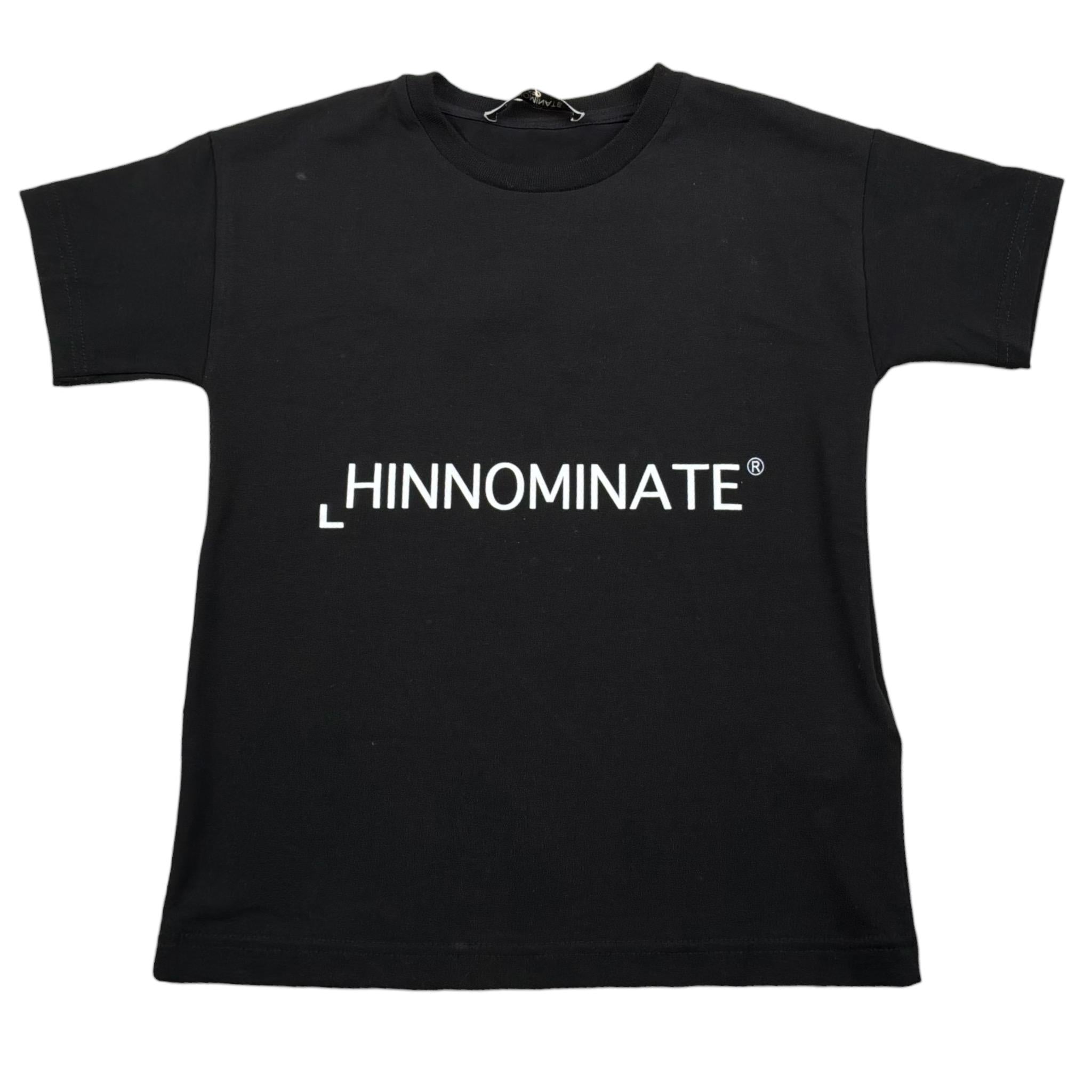 Hinnominate T-Shirt Girocollo Tinta Unita con Stampa per Bambino 3636M00012 NERO HINNOMINATE 