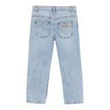 MOSCHINO jeans tinta unita con stampa logo Azzurro per Bambino HUP07Y AZZURRO MOSCHINO 