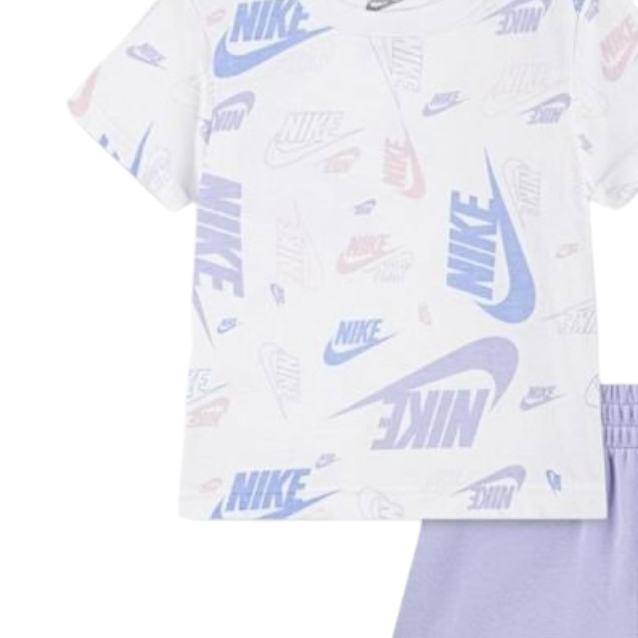 Nike Completo 2 Pezzi T-Shirt-Bermuda tinta unita Bianco per Bambina 36N043 BIANCO NIKE 