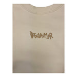 DISCLAIMER felpa girocollo tinta unita con stampa Panna per Bambino 24IDK58225 PANNA DISCLAIMER 