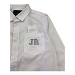 John Richmond Camicia Manica Lunga Tinta Unita con Logo per Bambino RBP25095CA BIANCO JOHN RICHMOND 
