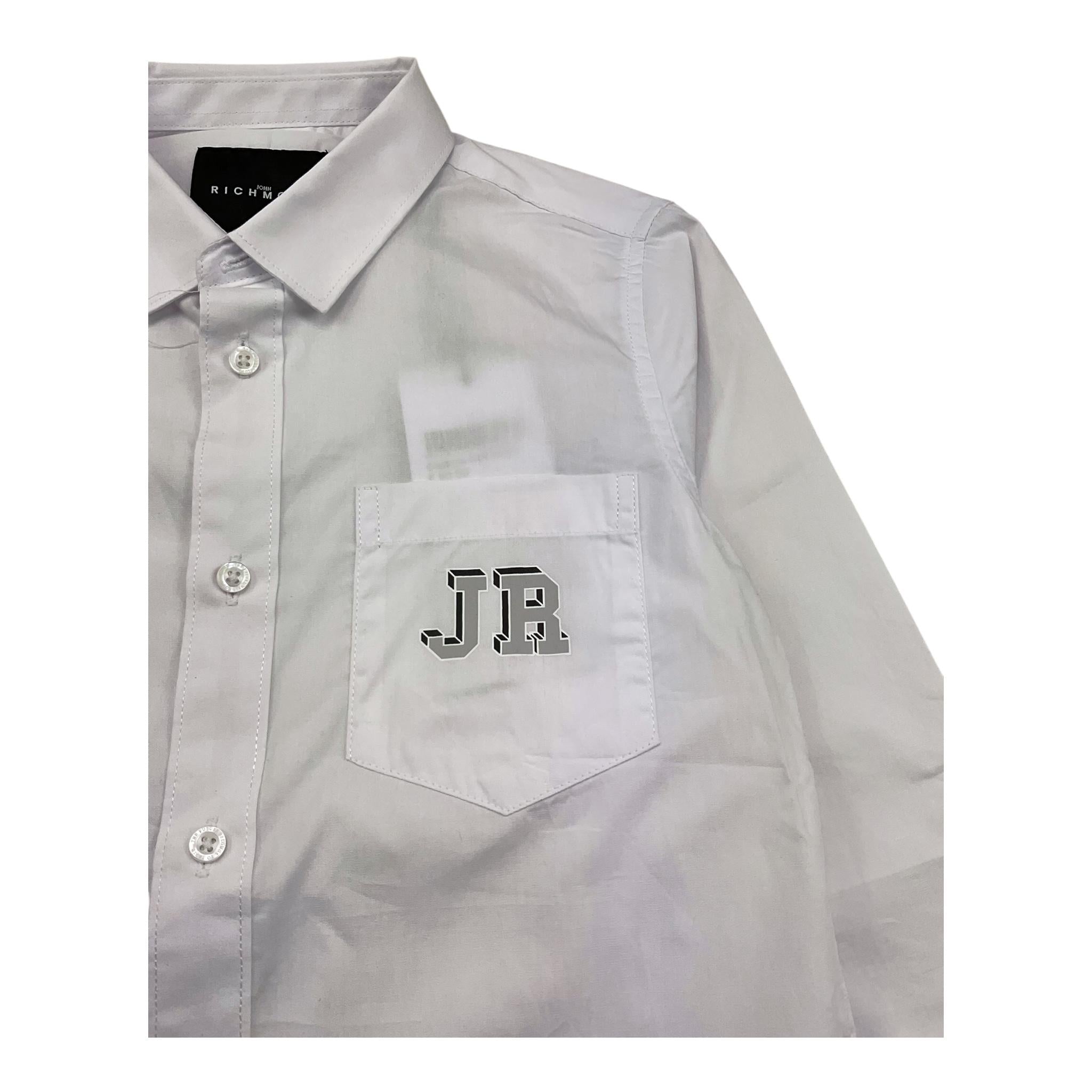 John Richmond Camicia Manica Lunga Tinta Unita con Logo per Bambino RBP25095CA BIANCO JOHN RICHMOND 
