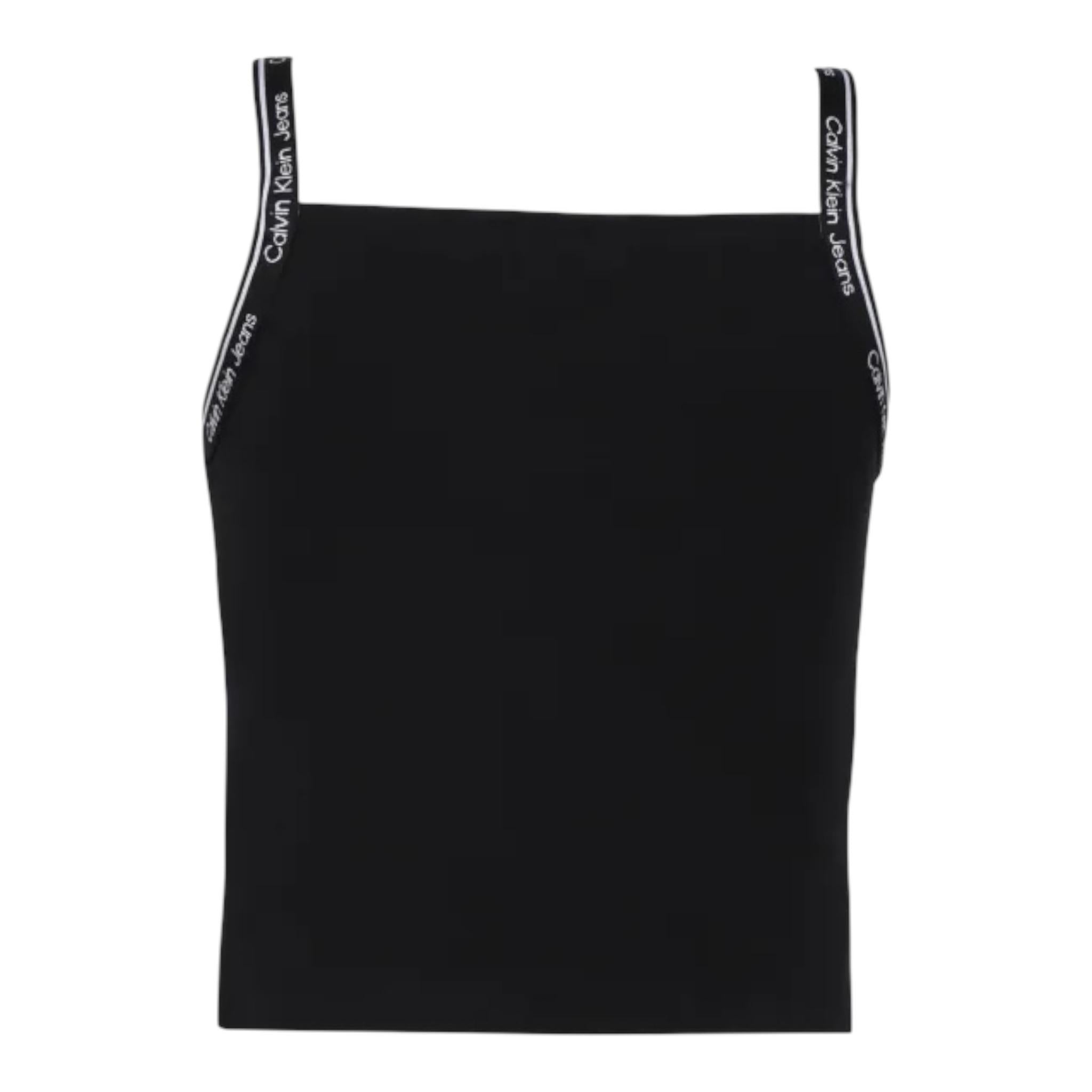 Calvin Klein Canotta Tinta Unita con Logo per Bambina IG0IG02436 NERO CALVIN KLEIN 