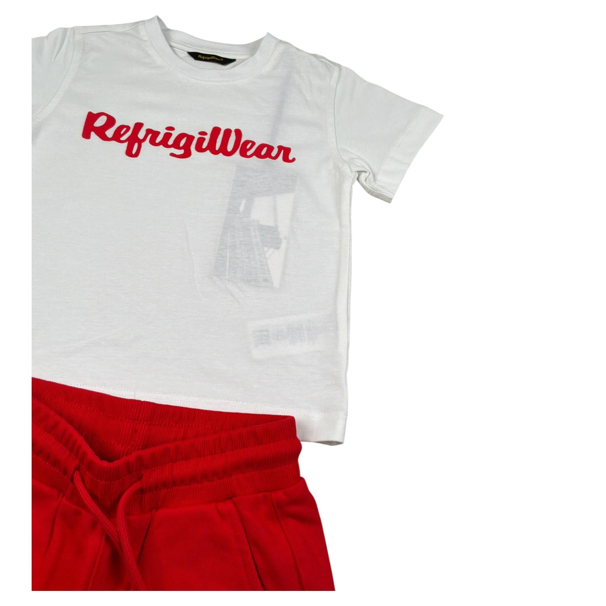 Refrigiwear Completo 2 Pezzi T-Shirt-Bermuda per Neonato 211DRMNS25 BIANCO/ROSSO REFRIGIWEAR 