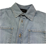 John Richmond Camicia Manica Lunga In Denim con Logo per Bambino RGP26057CA AZZURRO JOHN RICHMOND 