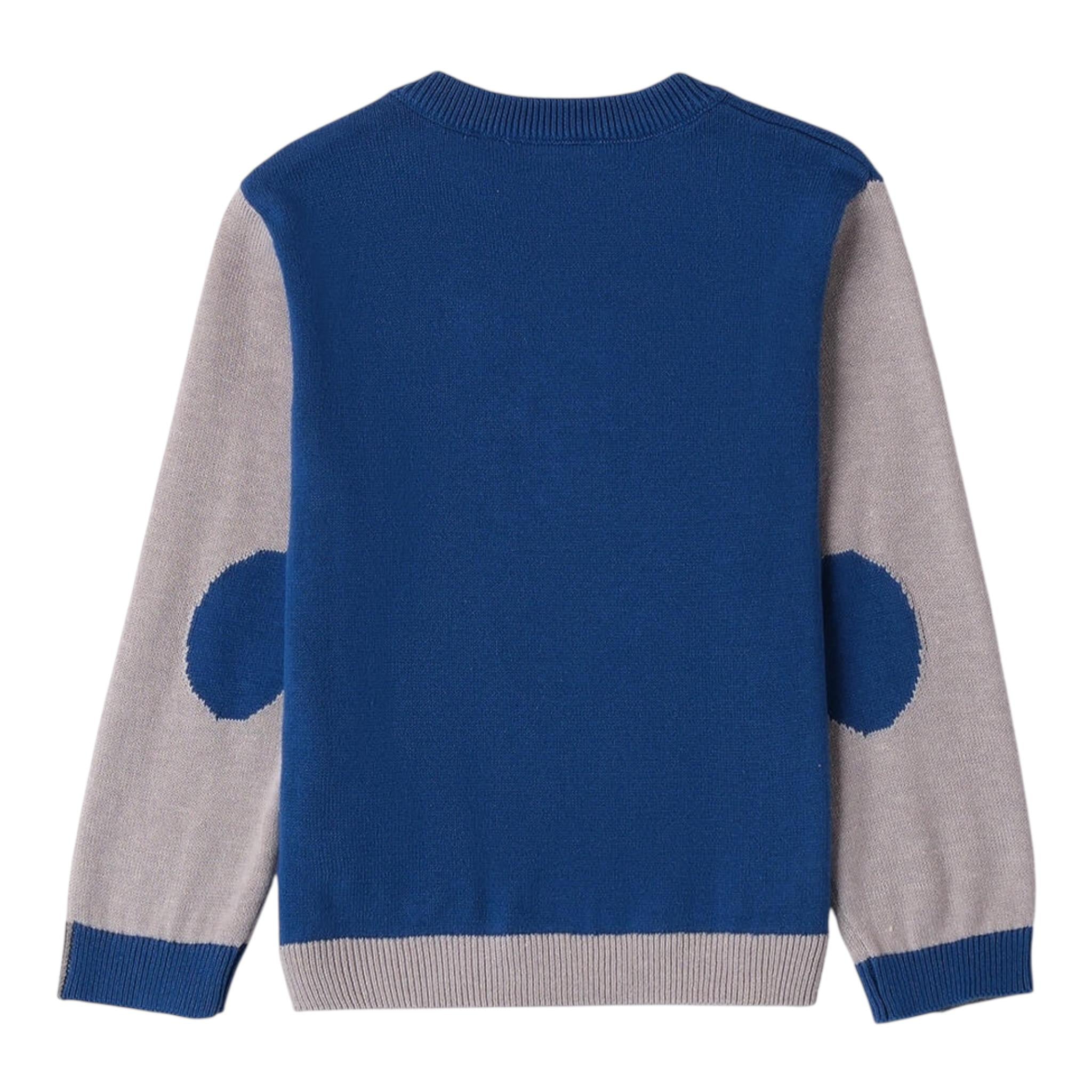 SARABANDA maglia girocollo tinta unita con maniche in contrasto Blu per Neonato 0A105N BLU SARABANDA 