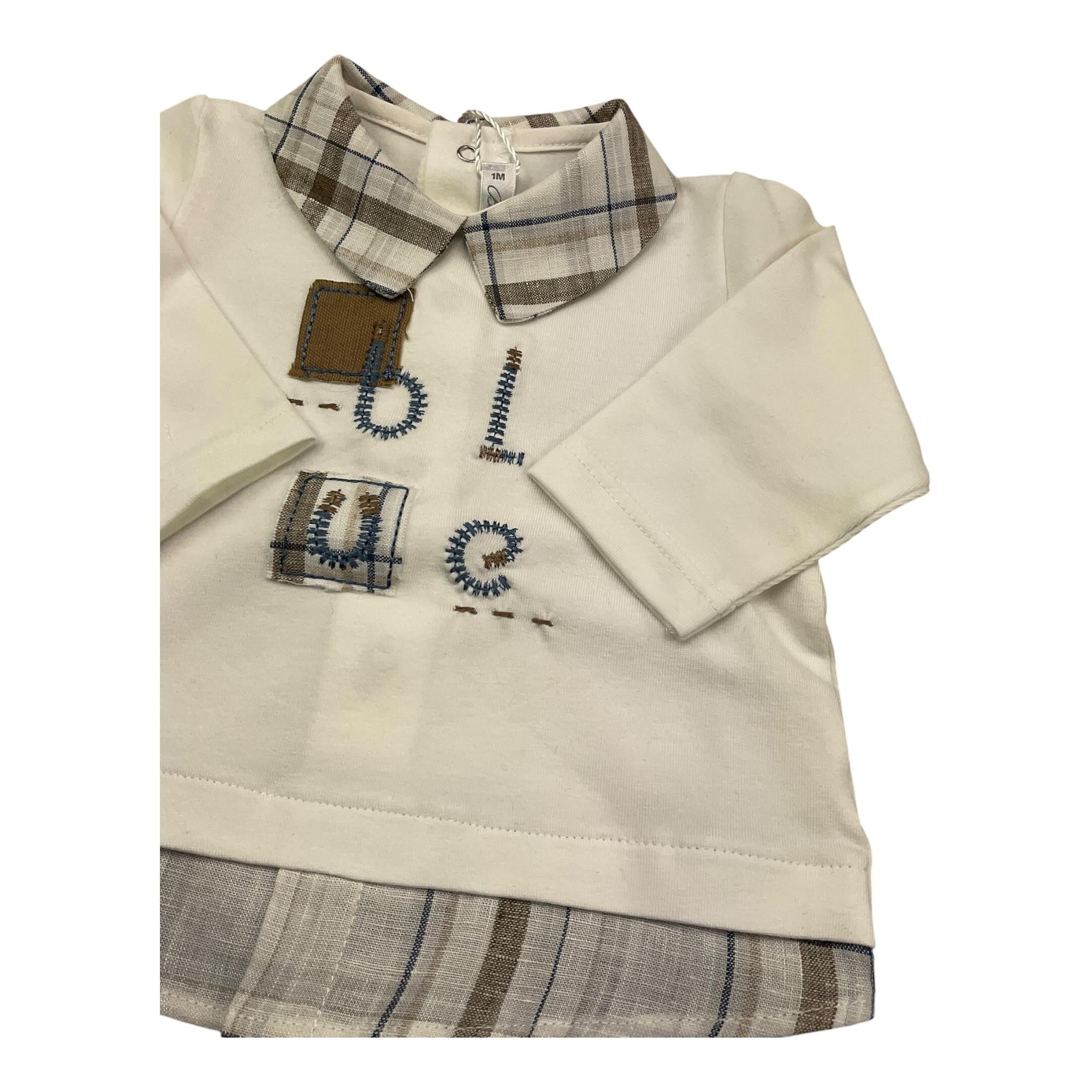 Barcellino Tutina Manica Lunga Bicolore per Neonato 120401 BIANCO/BLU BARCELLINO 