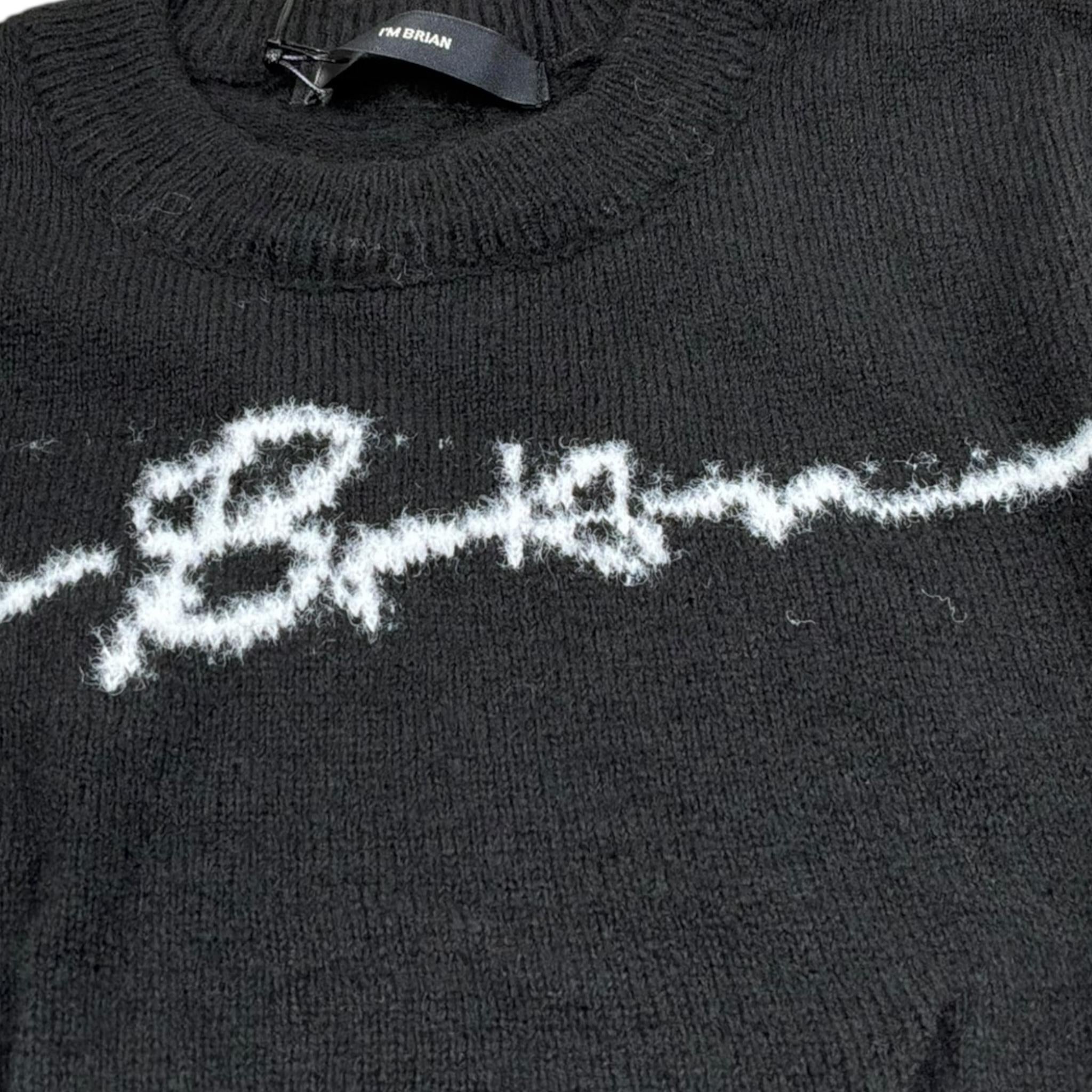 I'M Brian Maglia Girocollo Tinta Unita con Stampa per Bambino MA2622J NERO I'M BRIAN 