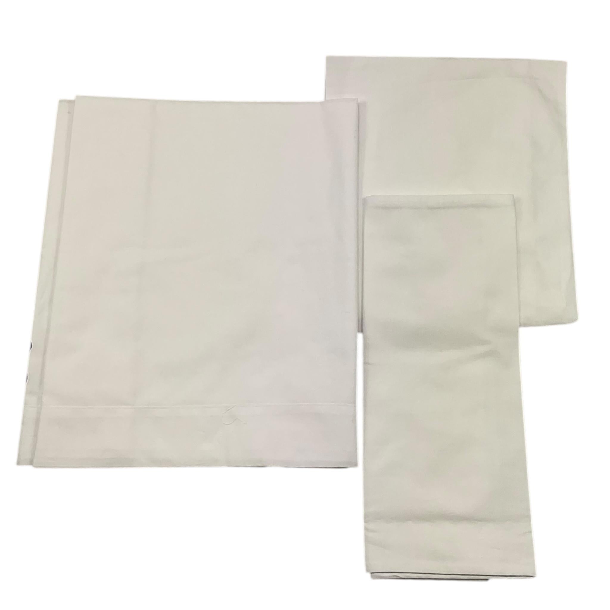 LE BEBE' set 3 pezzi lenzuola tinta unita cn ricami Bianco per Neonato LBB5150 BIANCO LE BEBE' 