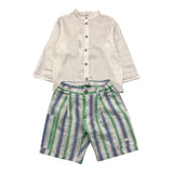 Barcellino Completo 2 Pezzi Camicia-Bermuda Bianco Per Neonato