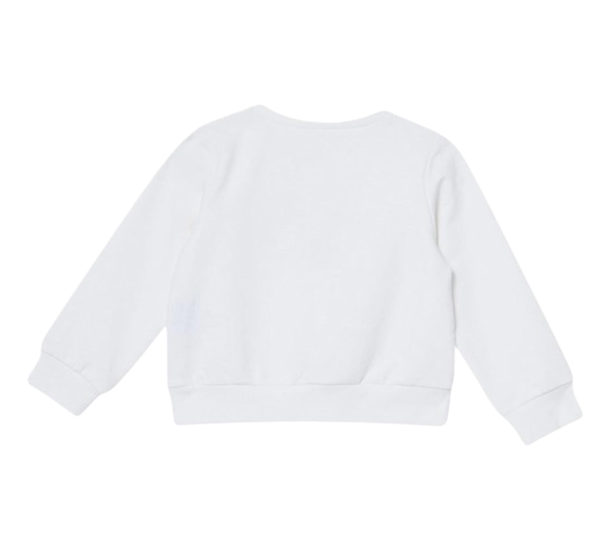 Liu Jo Felpa Chiusa Girocollo Tinta Unita con Logo per Bambina KA5014J BIANCO LIU JO 