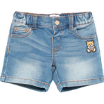 Moschino Bermuda Tinta Unita In Denim per Neonato MUQ01KX AZZURRO MOSCHINO 