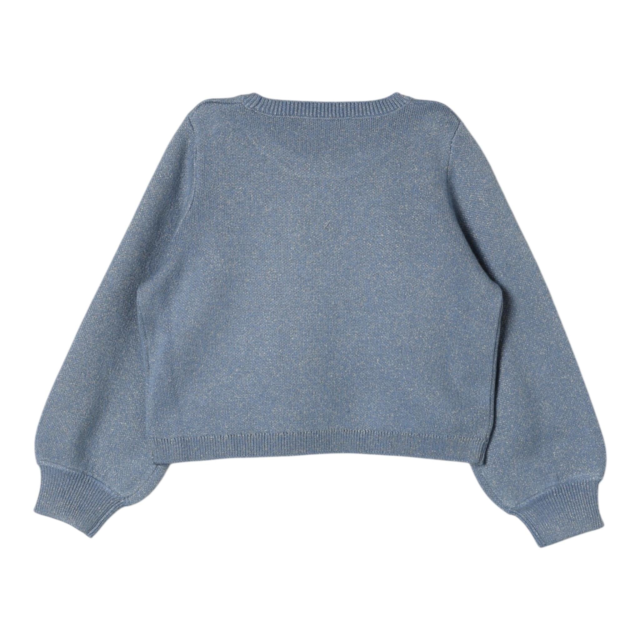 LIU JO maglia girocollo tinta unita lurex Blu per Bambina KF4075 BLU LIU JO 