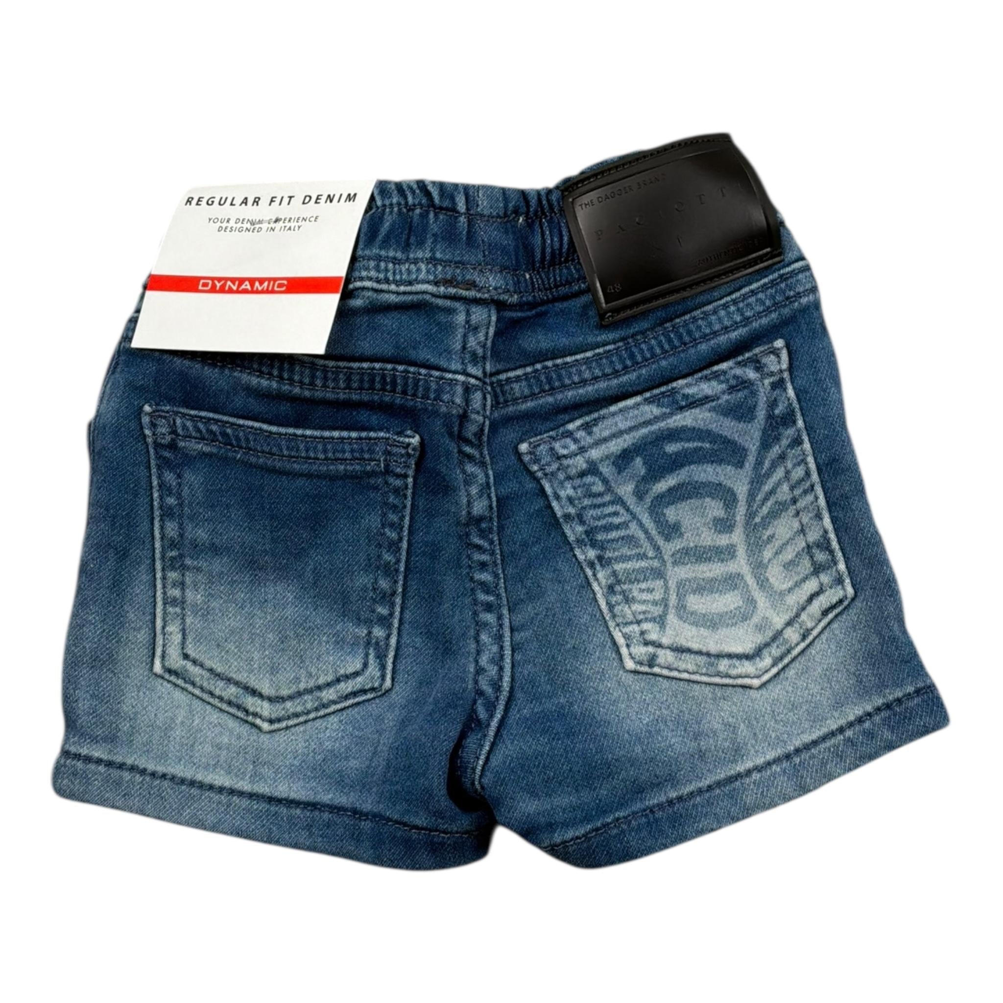 Cesare Paciotti Bermuda In Denim Tinta Unita con Elastico In Vita per Bambino BMP5101JXX BLU CESARE PACIOTTI 