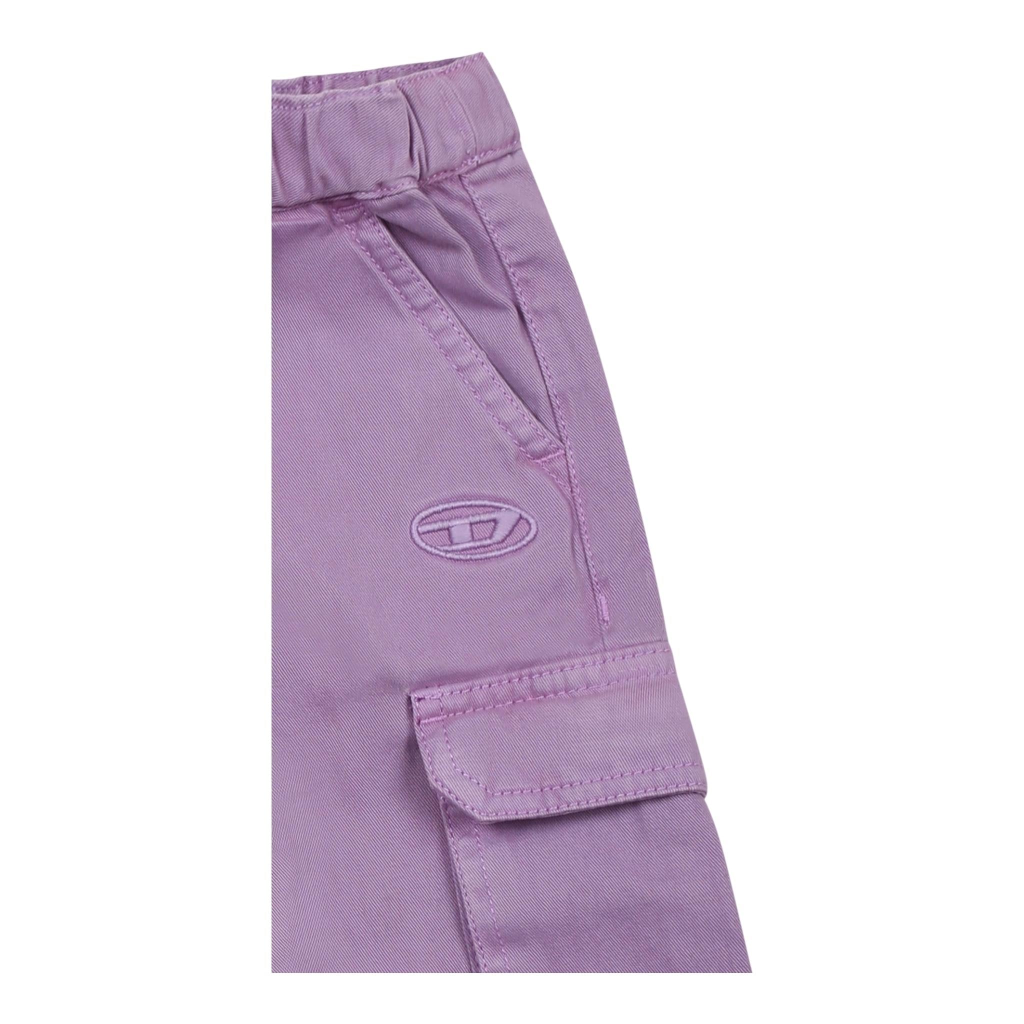 Diesel Jeans Tinta Unita Modello Cargo per Neonata K00603N VIOLA DIESEL 
