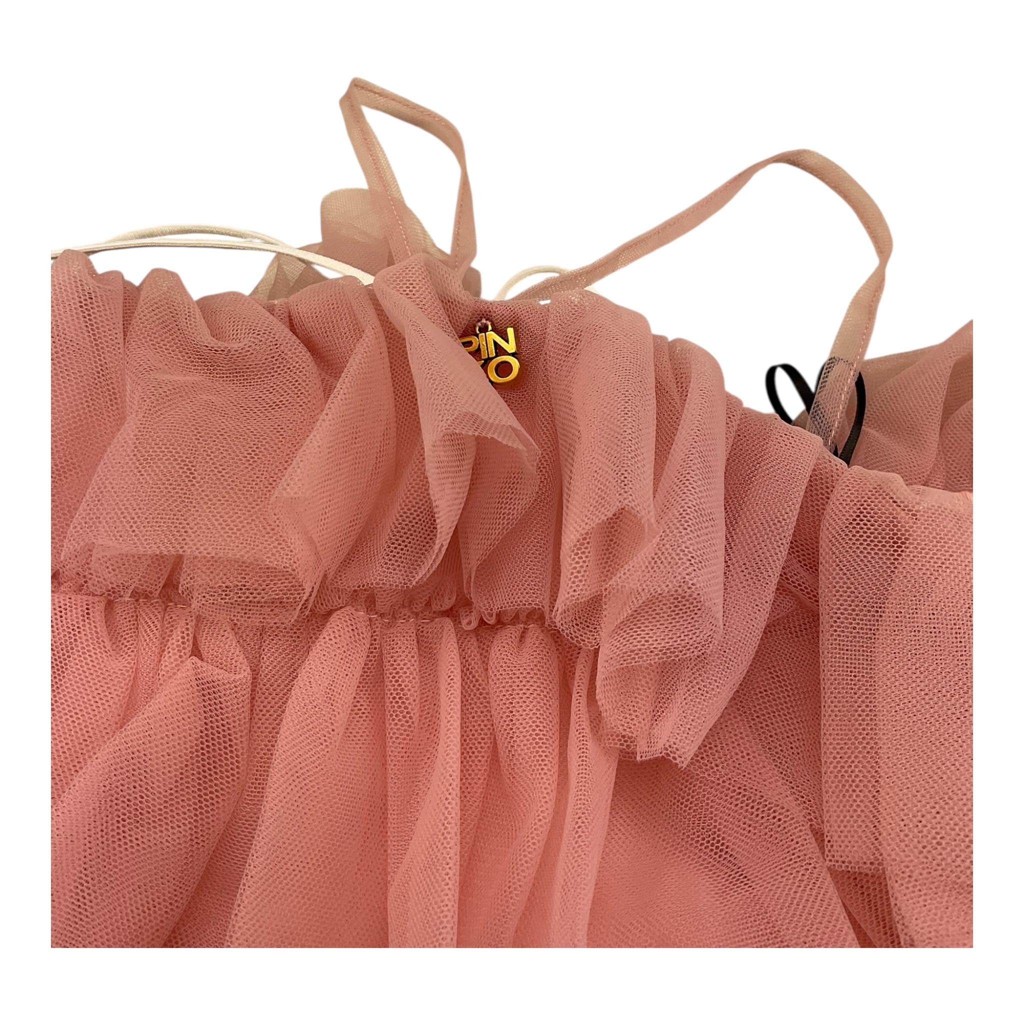 Pinko Abito Bretelline Tinta Unita In Tulle per Bambina KFTA004 ROSA PINKO 