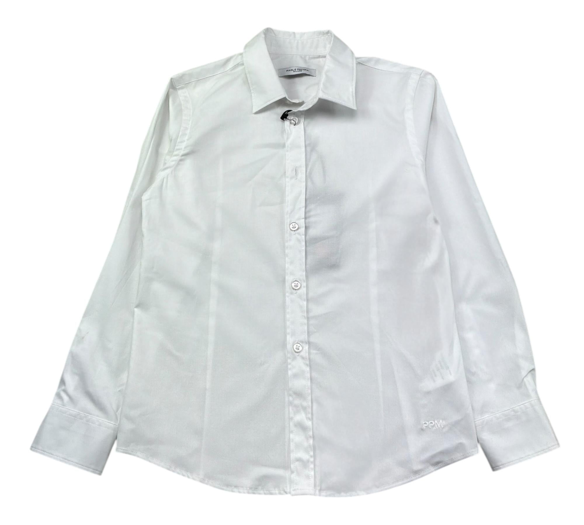 Paolo Pecora Camicia Manica Lunga Tinta Unita per Bambino PP4237 BIANCO PAOLO PECORA 