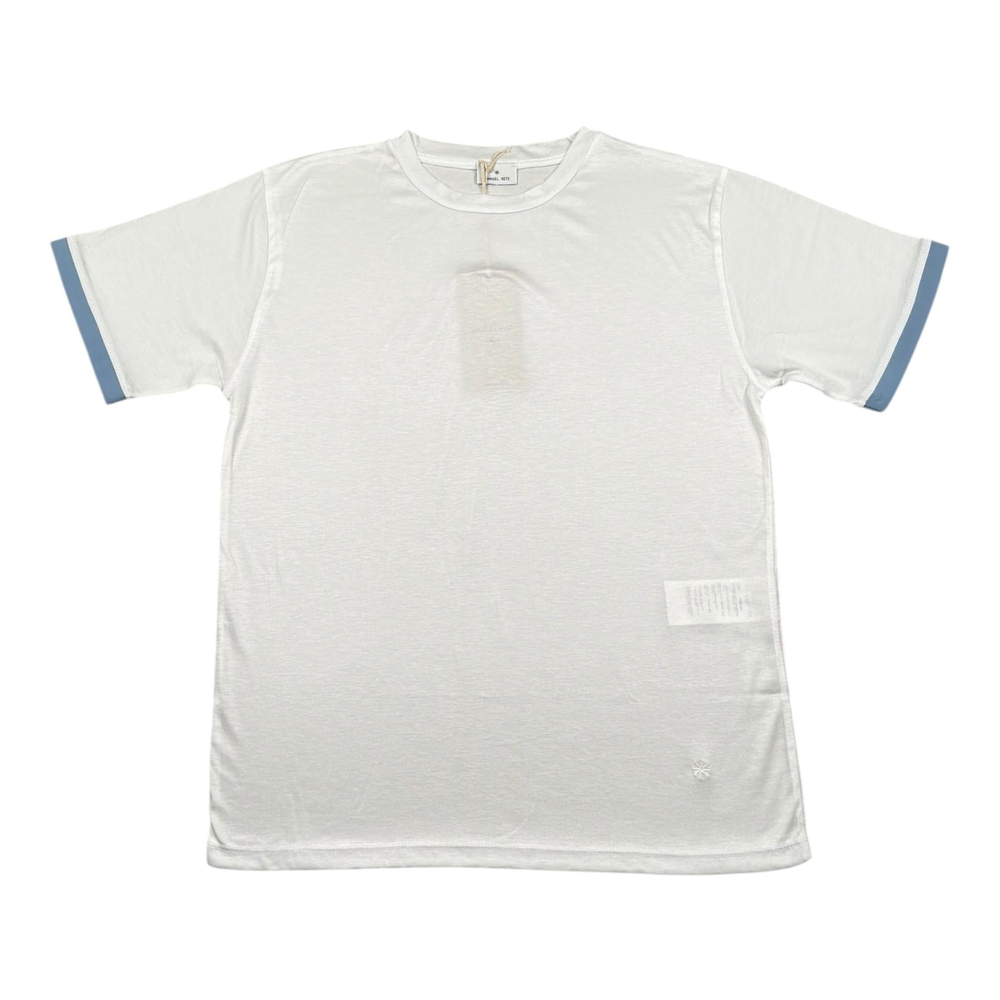 Manuel Ritz T-Shirt Girocollo Tinta Unita per Bambino MR2895XX BIANCO/AZZURRO MANUEL RITZ 
