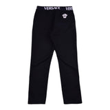 Versace Pantalone Tinta Unita Con Elastico In Vita Logato Nero Per Bambino