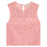 Twinset Abito Giromanica tinta unita Traforato Rosa per Bambina 251GJ2QR3X ROSA TWINSET 