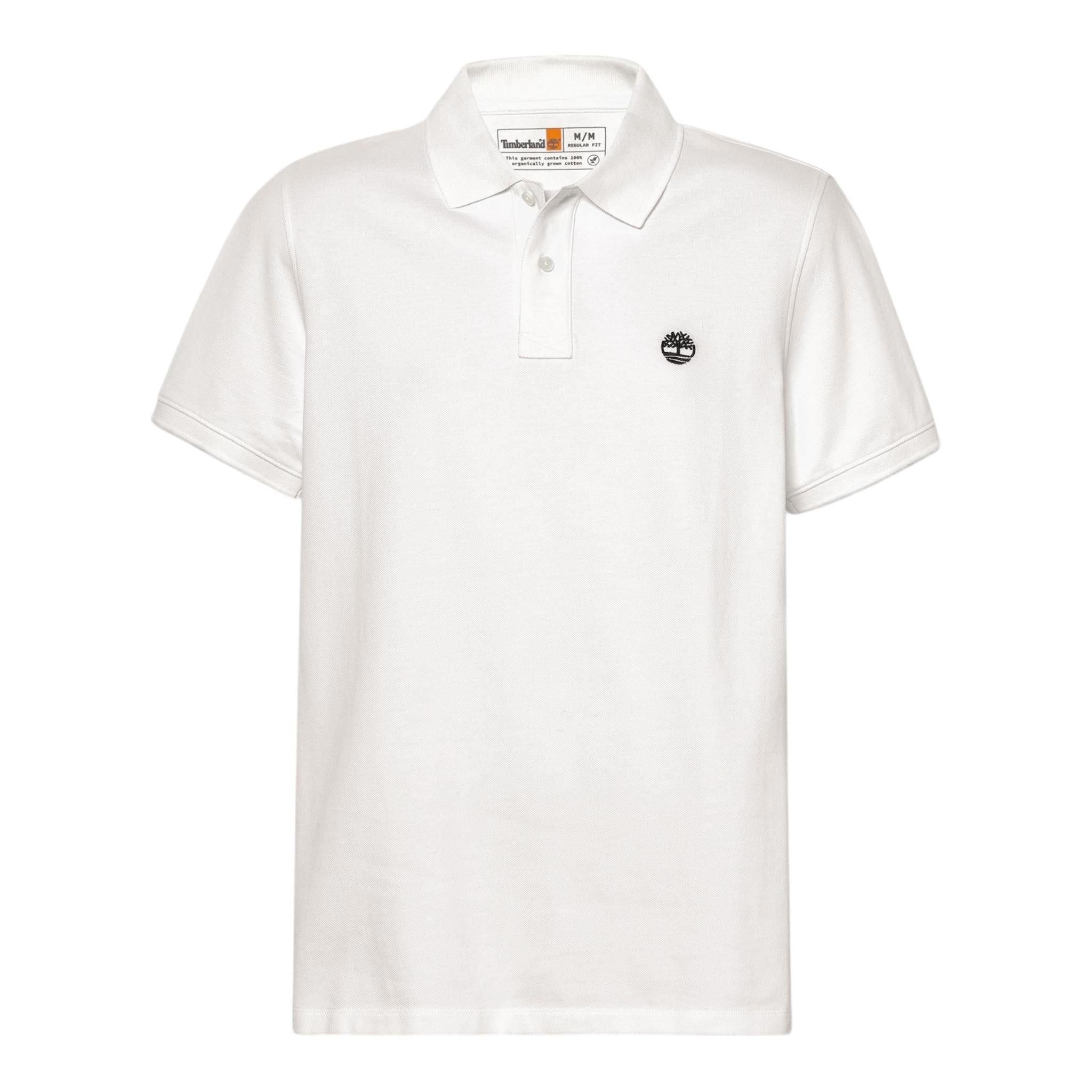 Timberland Polo Mezza Manica Tinta Unita con Logo per Bambino T60437 BIANCO TIMBERLAND 
