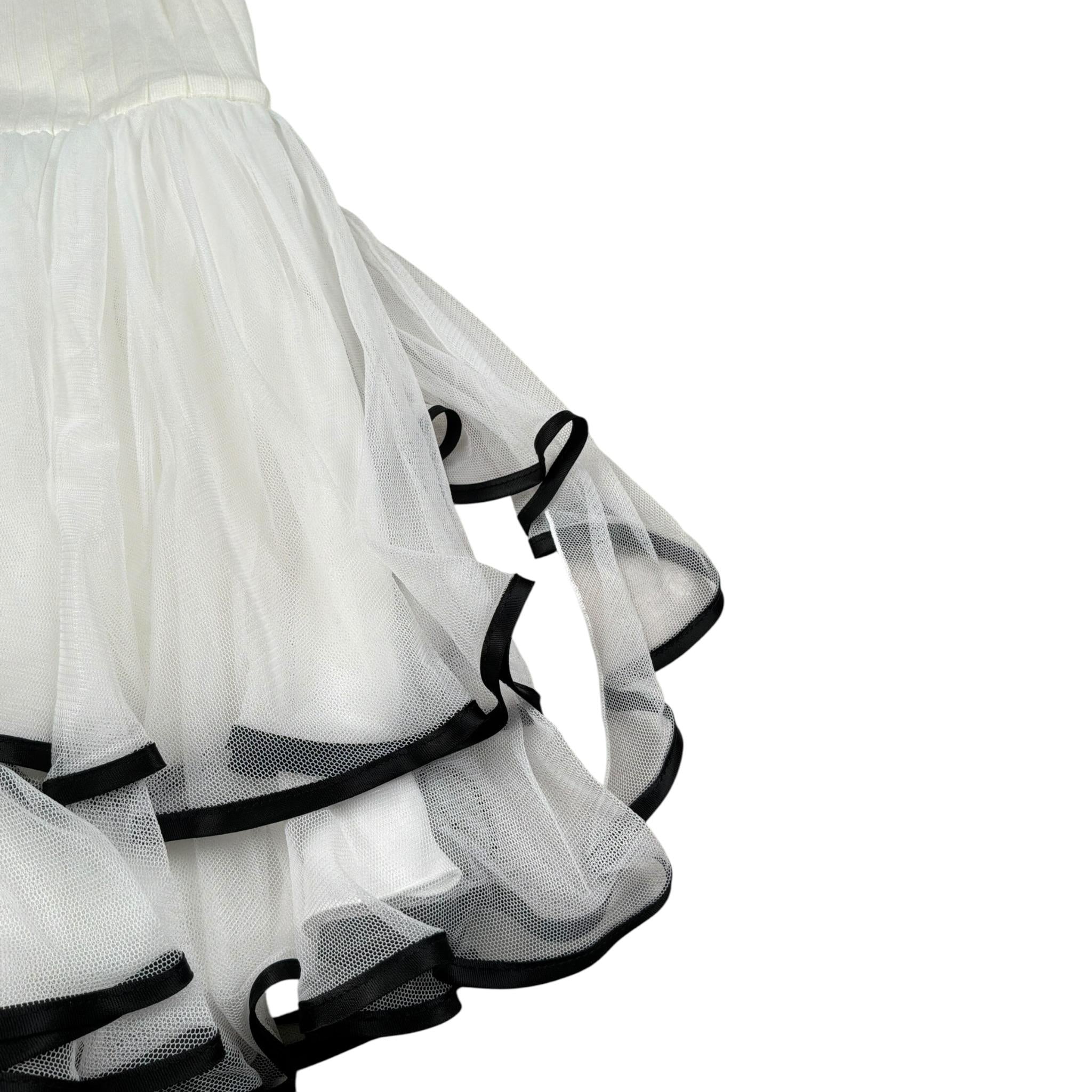 Elisabetta Franchi Abito Bretelline Tinta Unita con Tulle per Bambina EFAB594 BIANCO ELISABETTA FRANCHI 