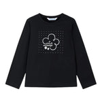 MAYORAL shirt gircollo tinta unita con stampa Nero per Bambina 178 NERO MAYORAL 