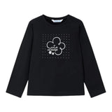 MAYORAL shirt gircollo tinta unita con stampa Nero per Bambina 178 NERO MAYORAL 