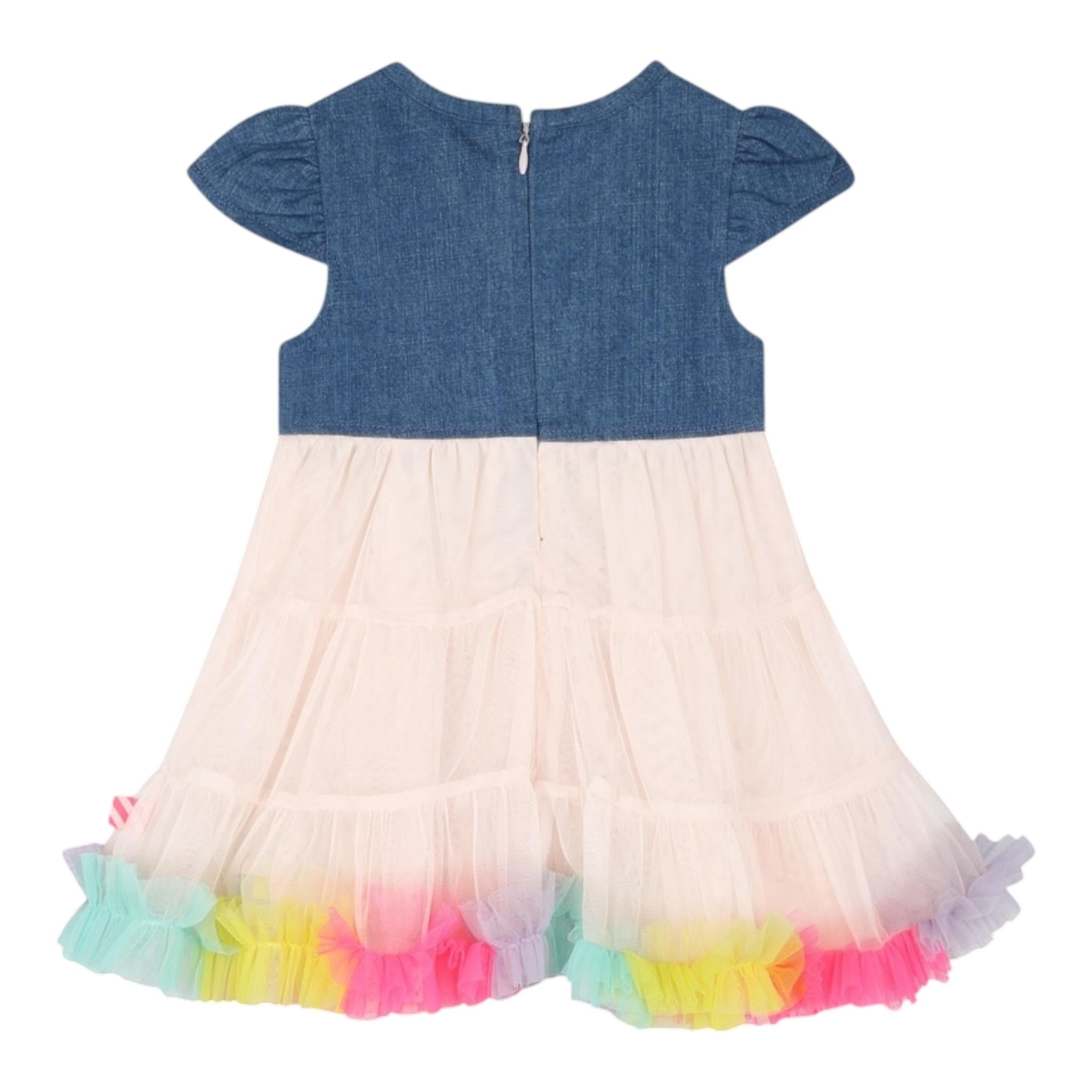 Billieblush Abito Mezza Manica con Tulle per Neonata U20814 AZZURRO BillIEBLUSH 