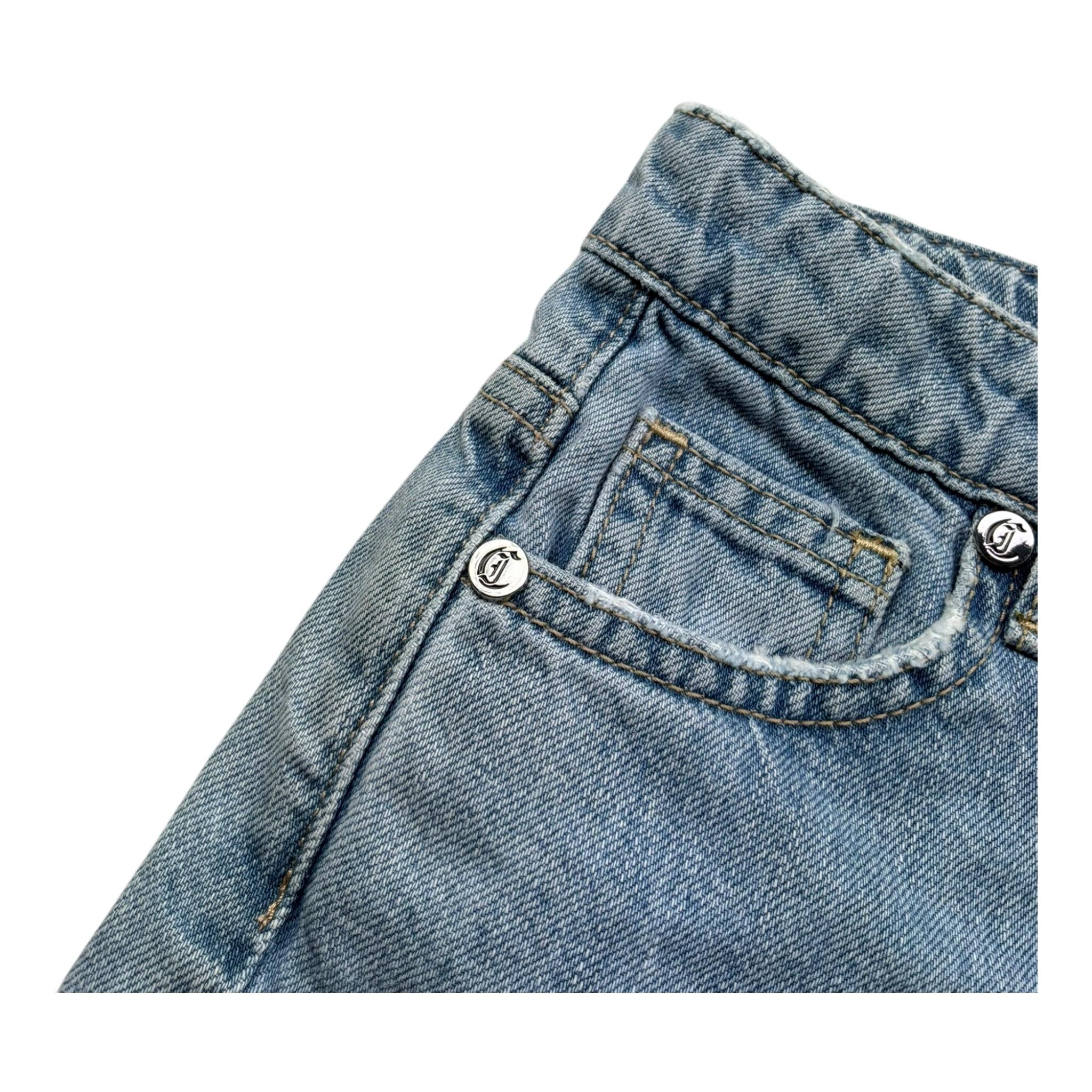 Just Cavalli Bermuda In Denim Tinta Unita con Girovita Regolabile per Neonato JIP26140BE AZZURRO JUST CAVALLI 