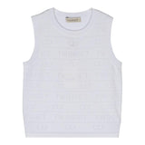 Twinset Gilet Tinta Unita Con Stampa In Rilievo Bianco Per Bambina
