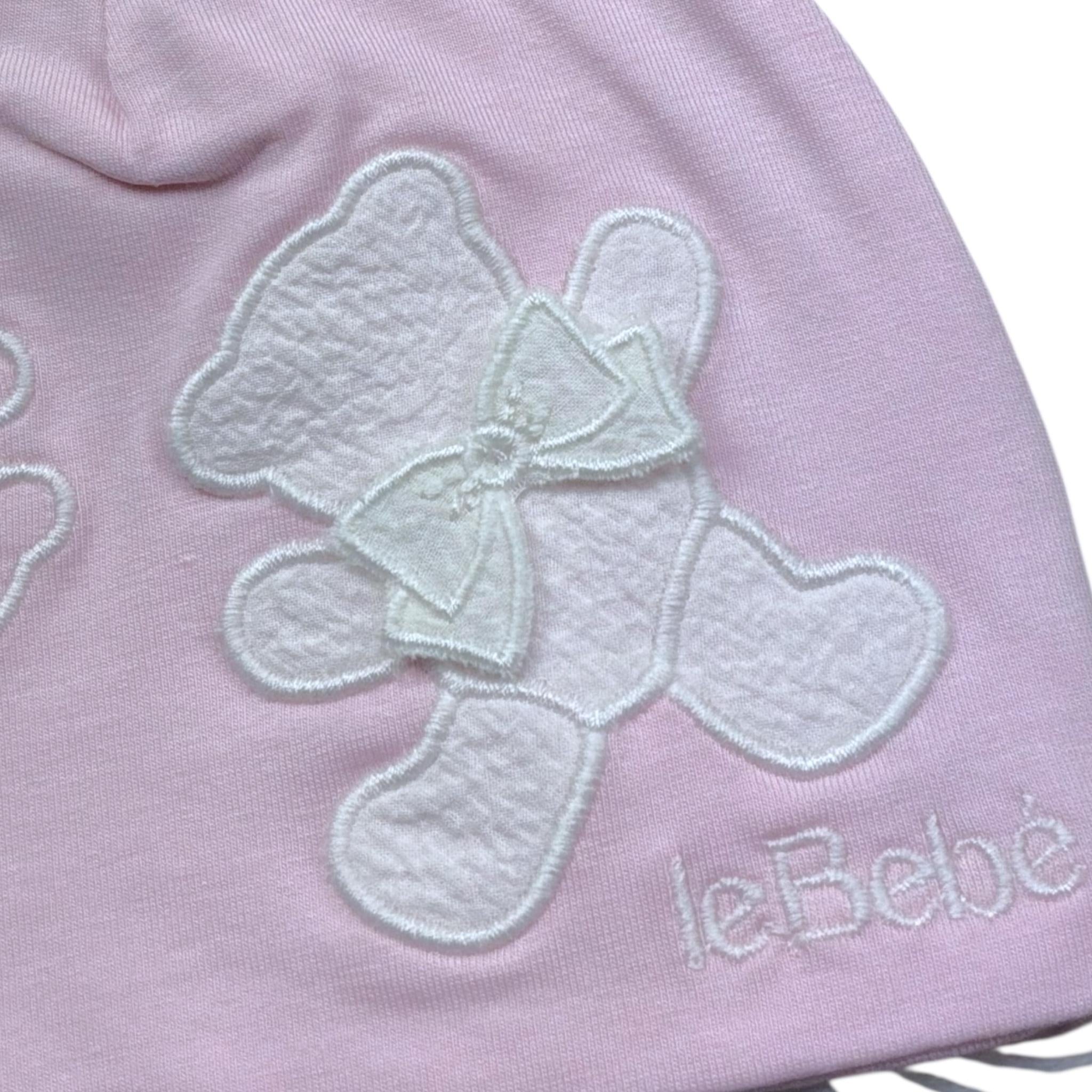 Le Bebe' Cappello Tinta Unita con Stampa per Neonata LBG6293 ROSA LE BEBE' 