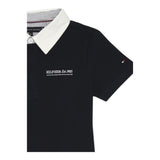 Tommy Hilfiger Polo Mezza Manica Tinta Unita con Logo per Bambino KB0KB09332 BLU TOMMY HILFIGER 