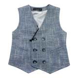 Manuel & Frank Gilet Tinta Unita con Fantasia per Bambino MF5020B AZZURRO MANUEL & FRANK 