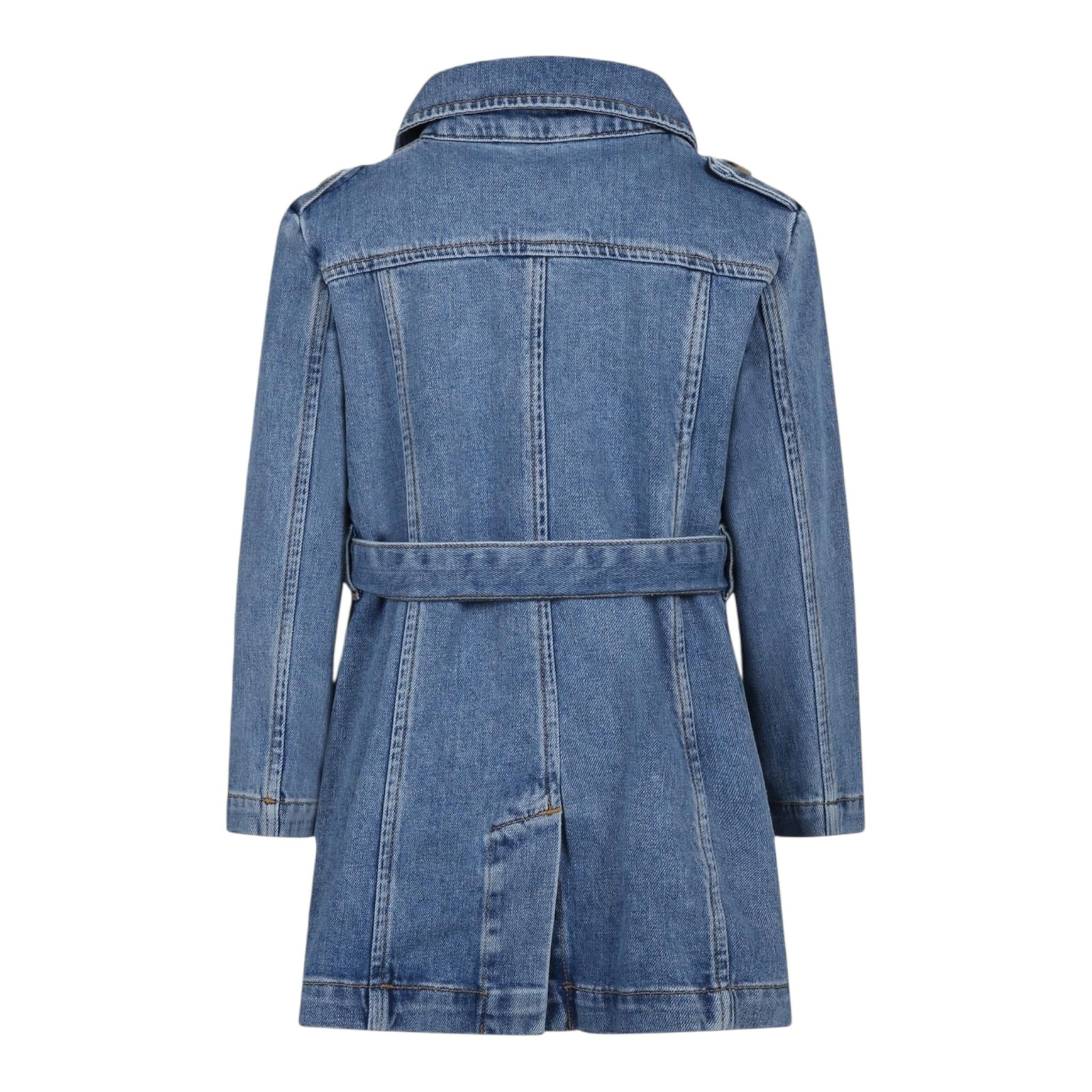 Max&Co. Cappotto Modell Trench Tinta Unita In Denim per Bambina MX0109X AZZURRO MAX&Co. 