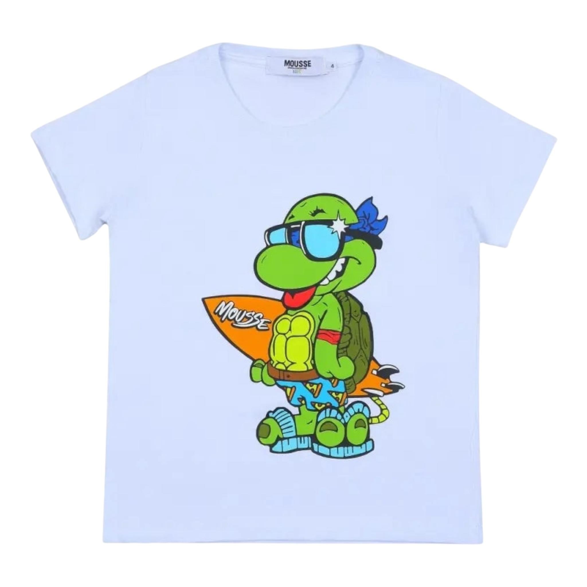 Mousse T-Shirt Girocollo con Stampa per Neonato NINJASURFTN BIANCO MOUSSE 