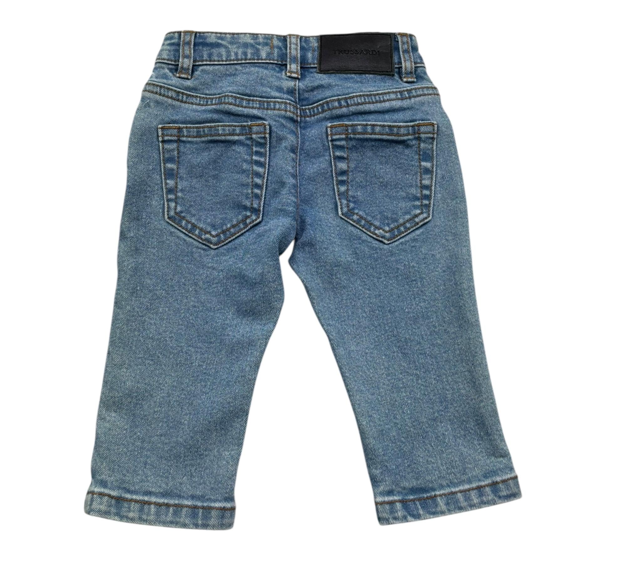 Trussardi Jeans Tinta Unita con Girovita Regolabile per Neonato TIP26087PA BLU TRUSSARDI 