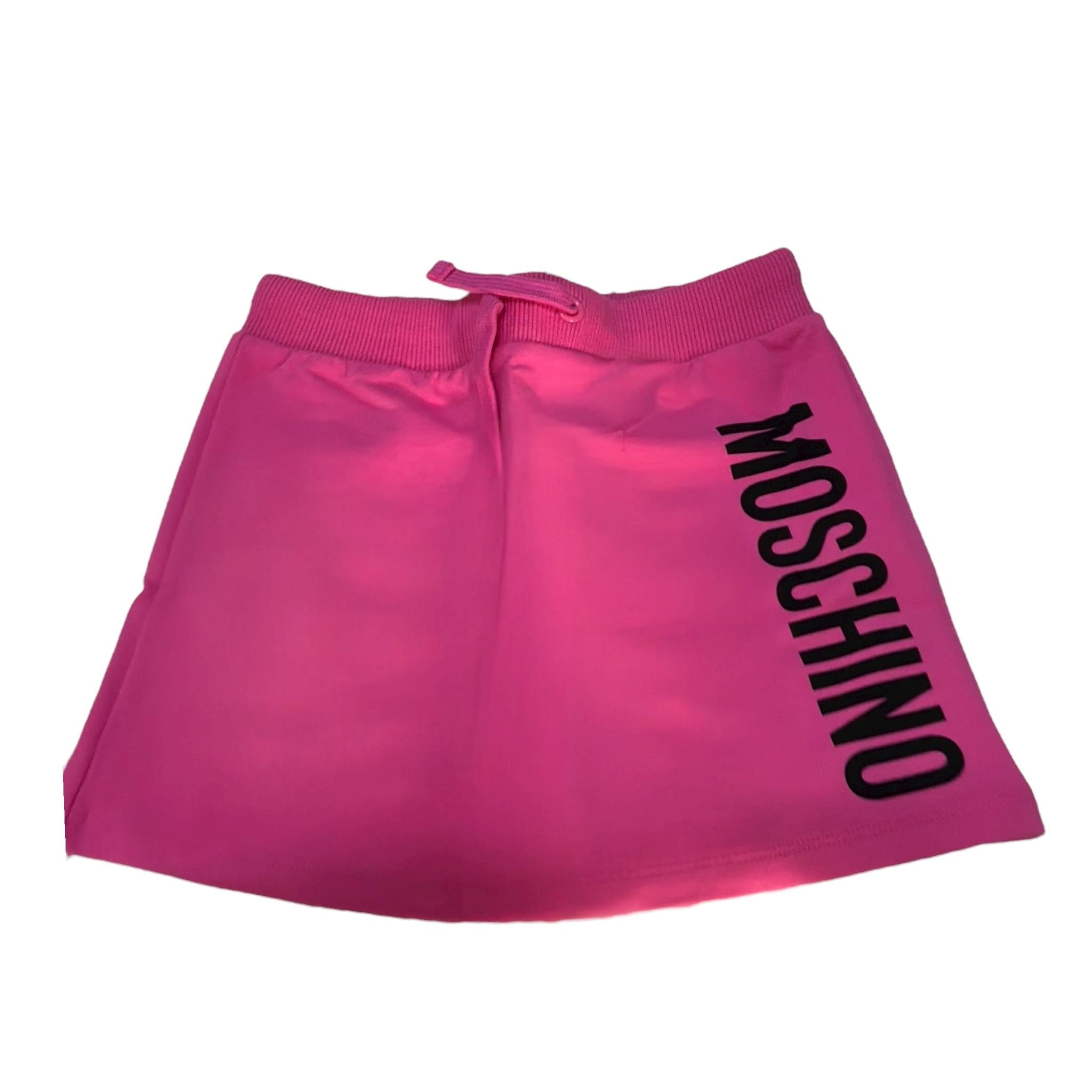 Moschino Gonna Tinta Unita con Stampa Logo per Bambina HDJ03S ROSA MOSCHINO 