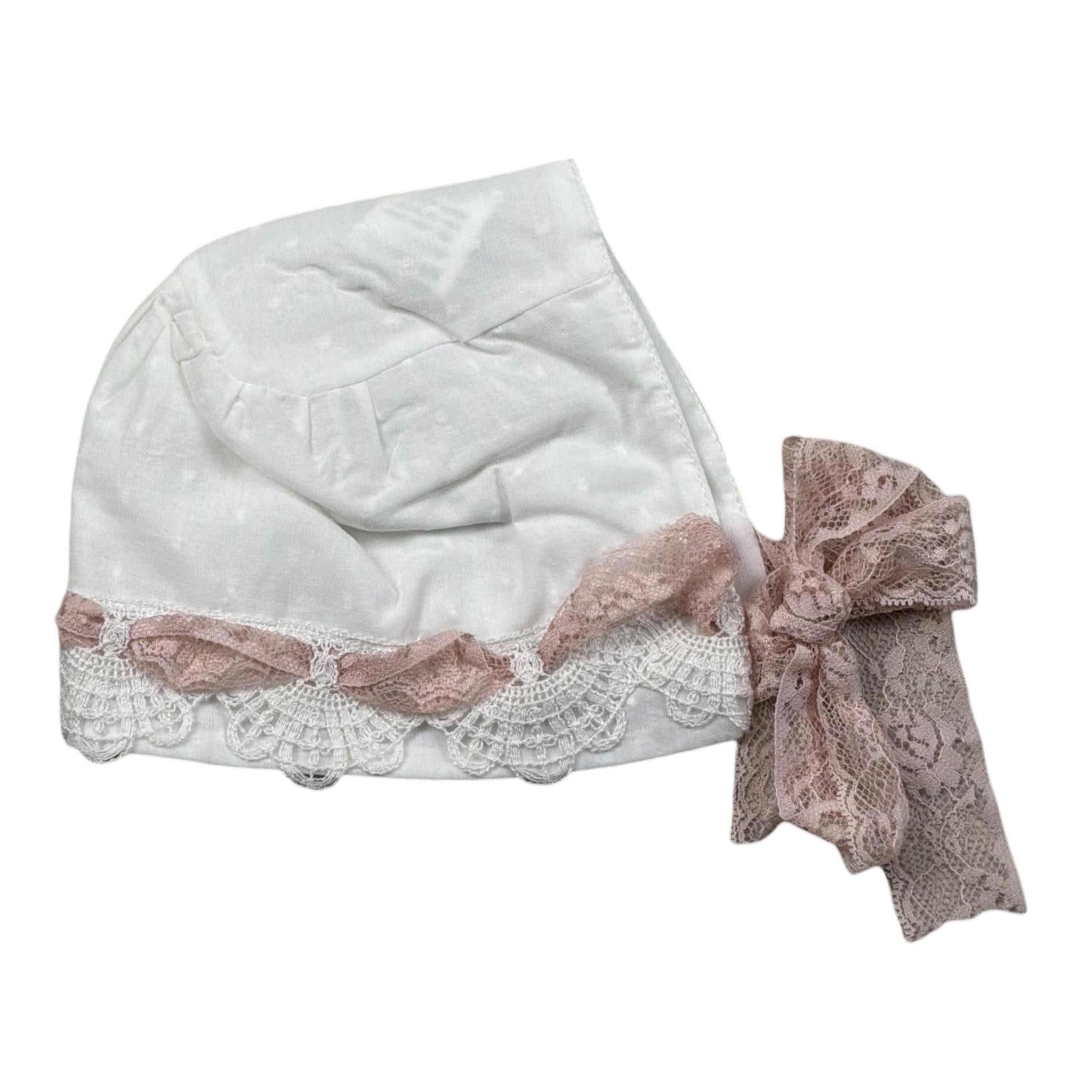 Marlu' Cappell Tinta Unita con Ricami per Neonata EP28CU BIANCO MARLU' 