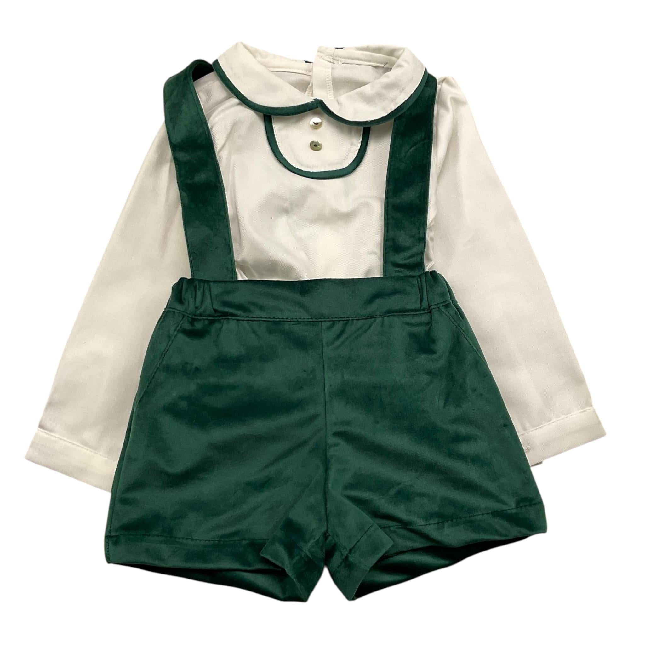 VALENTINA BEBES completo 2 pezzi camicia-salopette Verde per Neonato MAR200 VERDE VALENTINA BEBES 