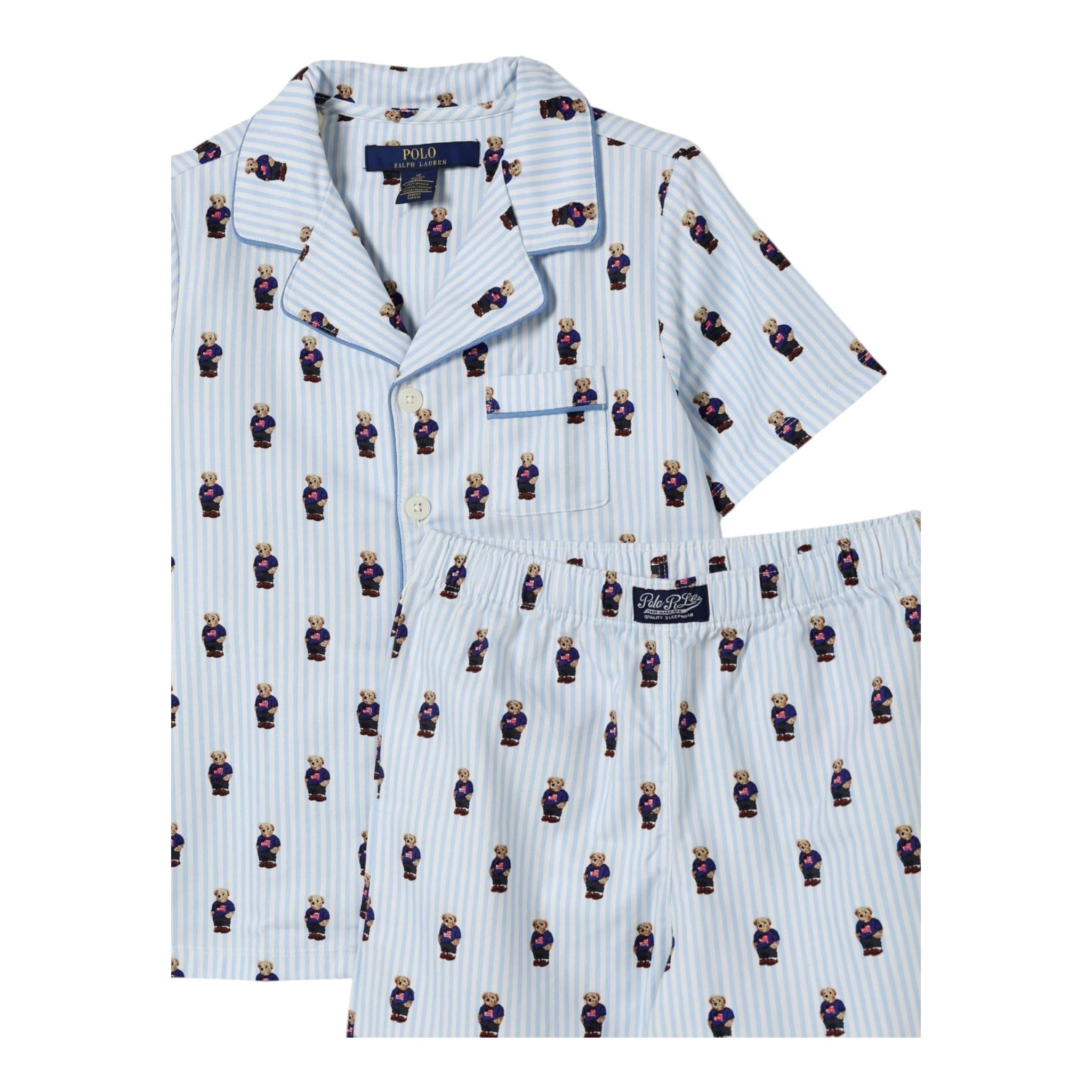 Ralph Lauren Completo 2 Pezzi T-Shirt-Bermuda Bicolore per Bambino 9P0139 BIANCO/AZZURRO RALPH LAUREN 