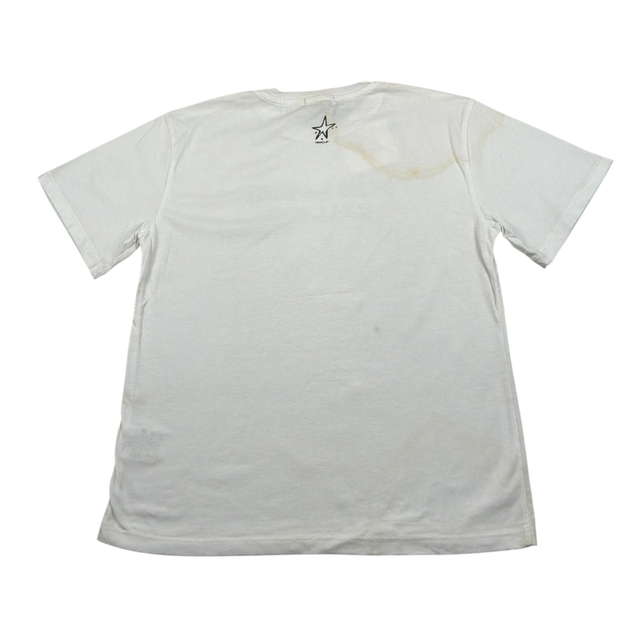 Pinko T-Shirt Girocollo tinta unita con Logo Bianco per Bambina 029830 BIANCO PINKO 
