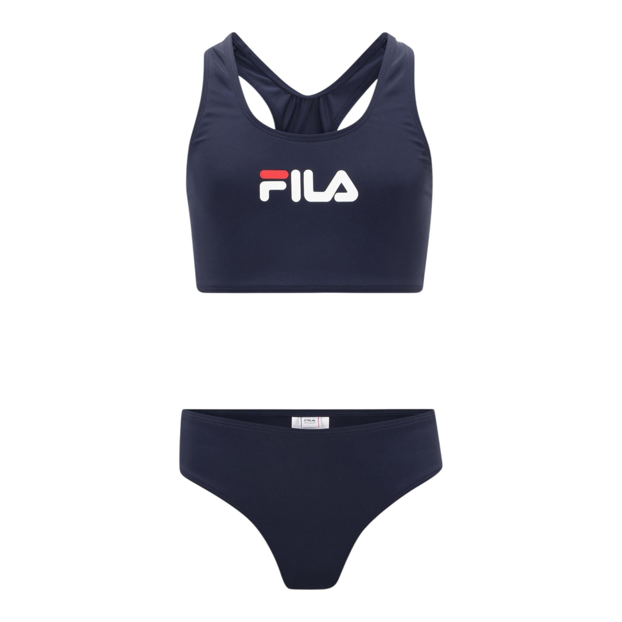 Fila Costume 2 Pezzi Top-Mutanda Tinta Unita per Bambina FAT0436 BLU FILA 