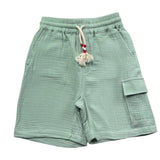 Saint Barth Bermuda Tinta Unita con Elastico In Vita per Bambino 00861L VERDE ACQUA SAINT BARTH 